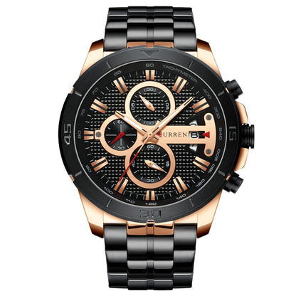 CURREN Men's Multifunctional Waterproof Quartz Watch