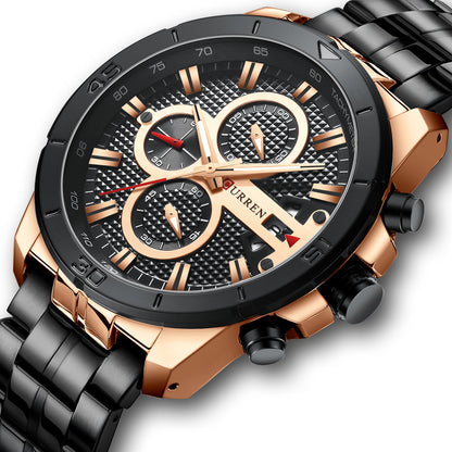 CURREN Men's Multifunctional Waterproof Quartz Watch