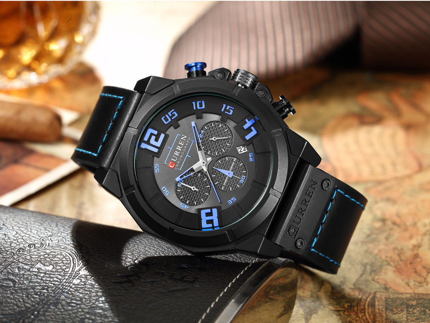 CURREN 8287 Men's Quartz Watch with Leather Band