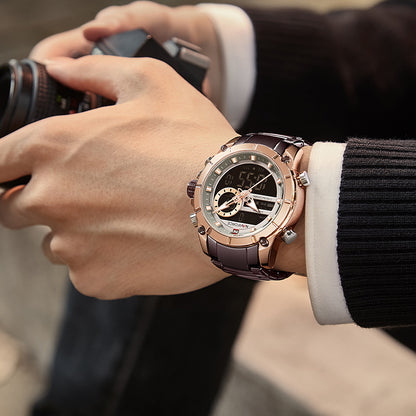 Men's Waterproof Quartz Watch with Steel Band
