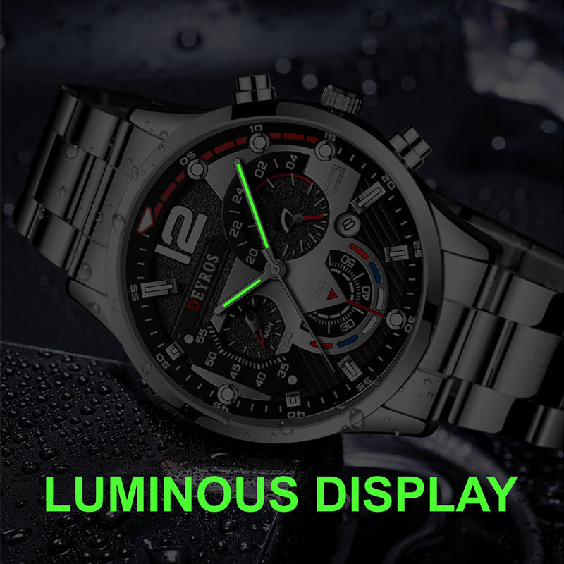 Fashion Stainless Steel Band Men's Business Watch