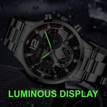 Fashion Stainless Steel Band Men's Business Watch