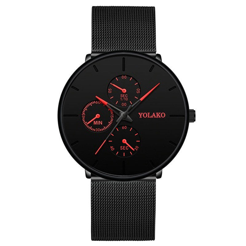 Stylish Slim Men's Watch with Luminous Quartz Steel