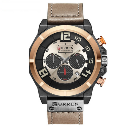 CURREN 8287 Men's Quartz Watch with Leather Band