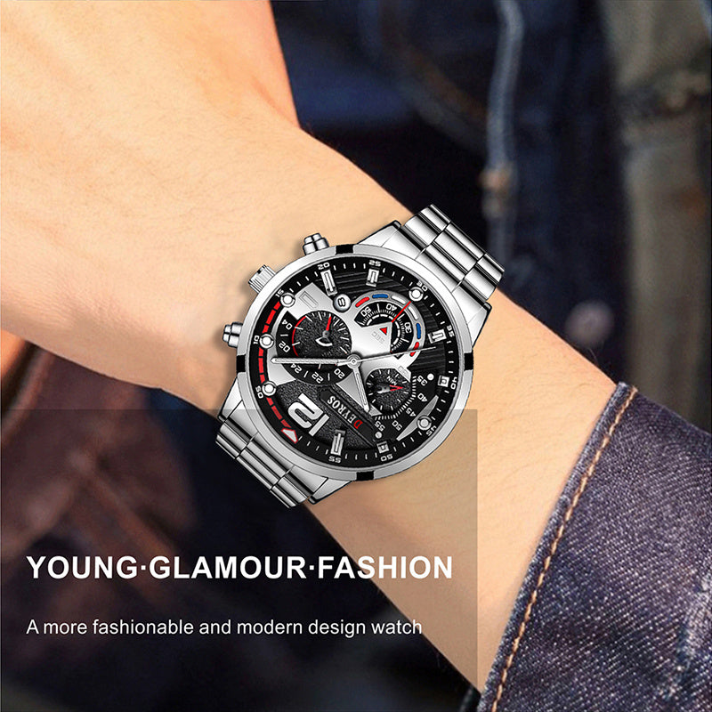 Fashion Stainless Steel Band Men's Business Watch