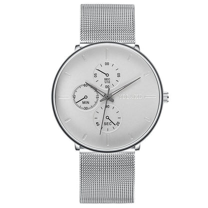 Stylish Slim Men's Watch with Luminous Quartz Steel