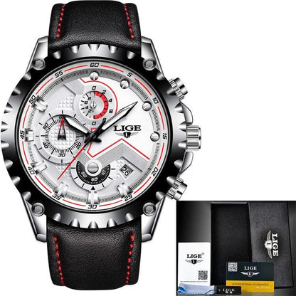 LIGE Multifunctional Waterproof Quartz Watch