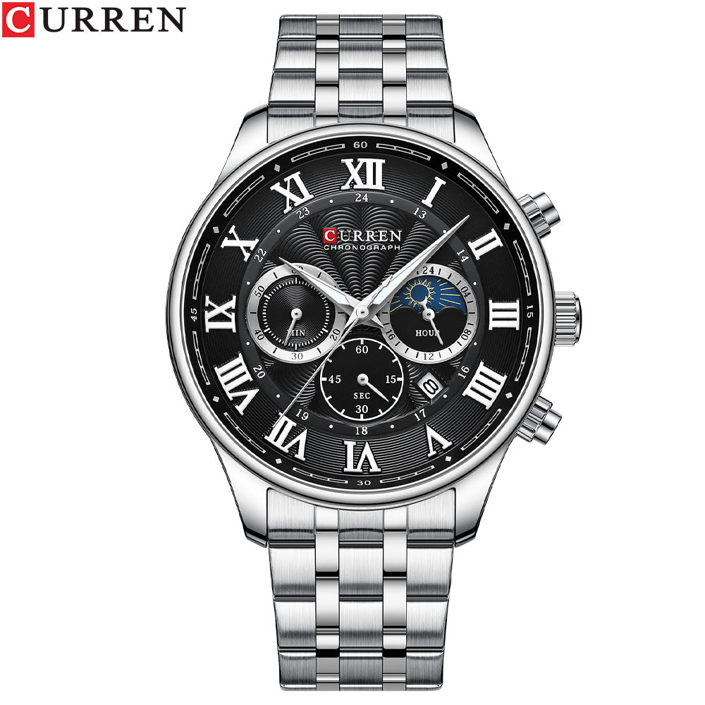 Curren 8427 Men's Steel Quartz Watch with Calendar