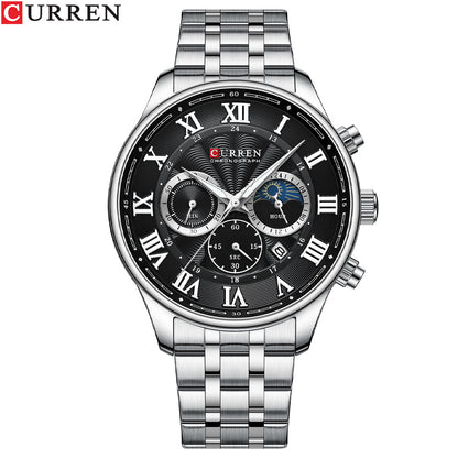 Curren 8427 Men's Steel Quartz Watch with Calendar