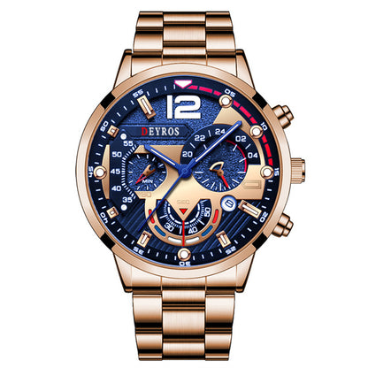 Fashion Stainless Steel Band Men's Business Watch