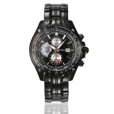 CURREN 8083 Men's Waterproof Steel Band Calendar Watch