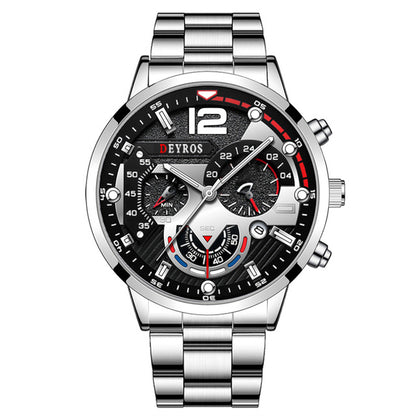Fashion Stainless Steel Band Men's Business Watch