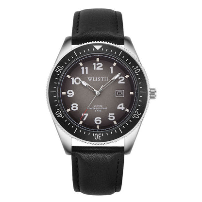 Men's Waterproof Luminous Quartz Watch with Steel Band