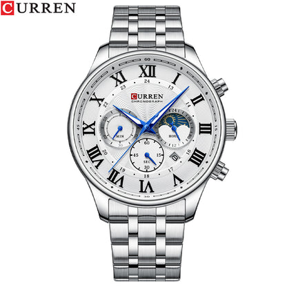 Curren 8427 Men's Steel Quartz Watch with Calendar