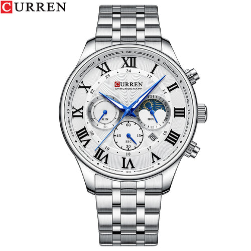 Curren 8427 Men's Steel Quartz Watch with Calendar