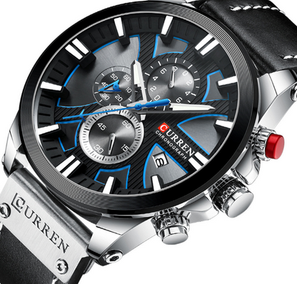 Curren Men's Sports Quartz Watch with Leather Band
