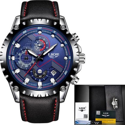 LIGE Multifunctional Waterproof Quartz Watch
